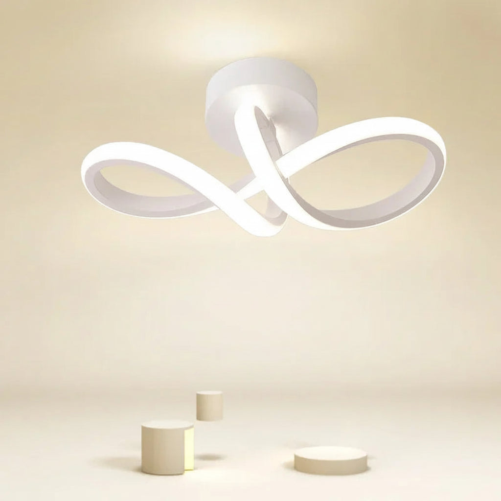 Modern ceiling light fixture on a beige background with 'Simple lamp' text.