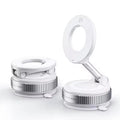 Strong magnetic car phone holder with 'Elegant White' text on a white background