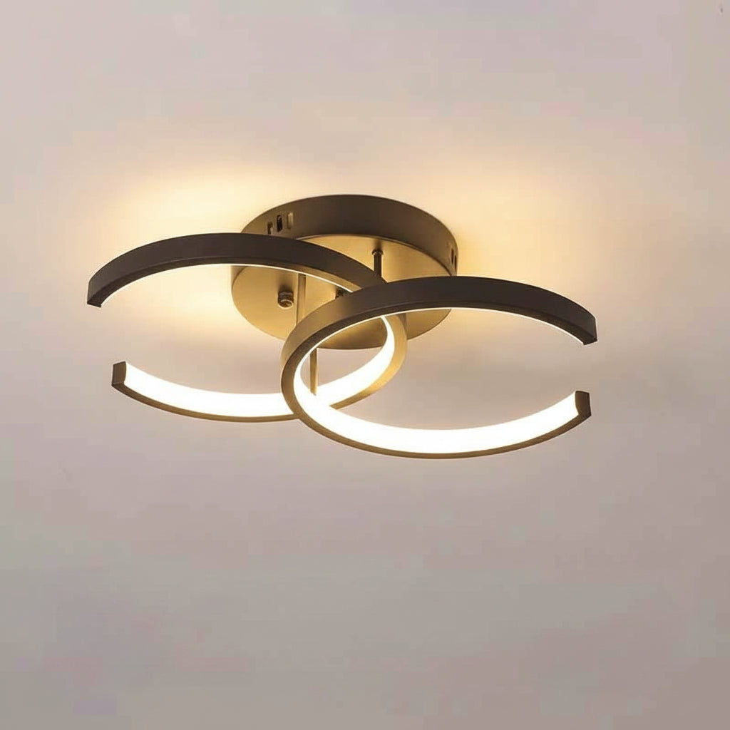 Ceiling light fixture with dimensions on a plain background