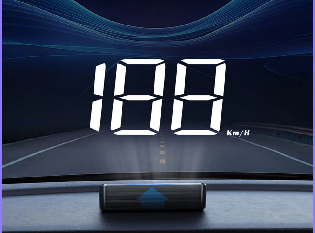 M2 GPS Head-up Display with digital speed display on a dark background