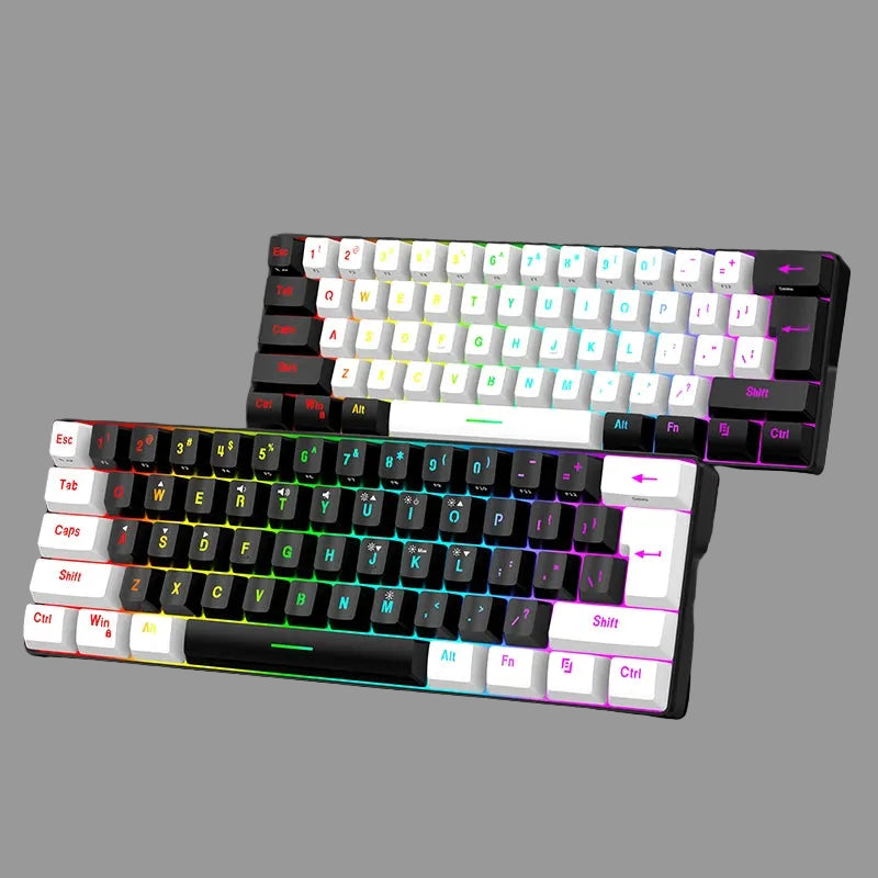 7KEYS 61-Key Wired Mechanical Keyboard – RGB Backlit, Waterproof