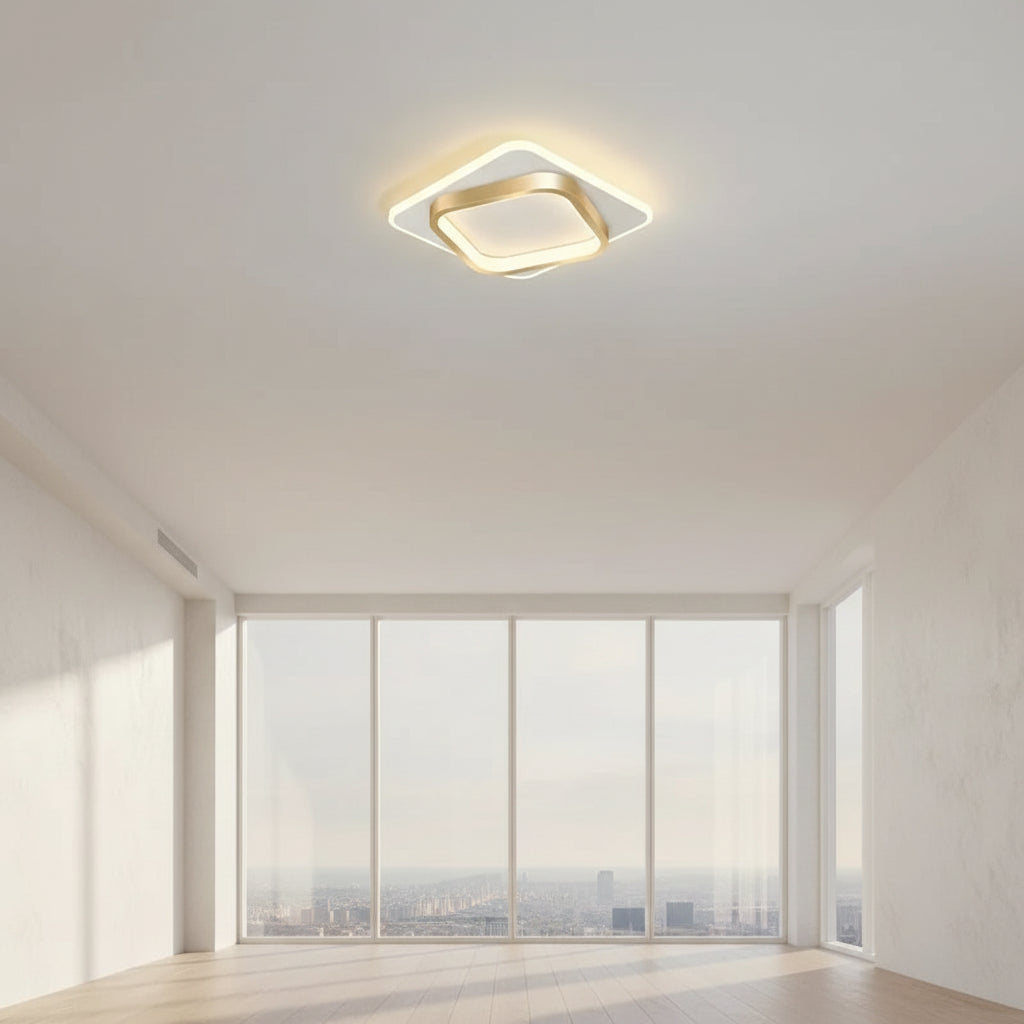 Ceiling lamp with dimensions and power rating on a gray background