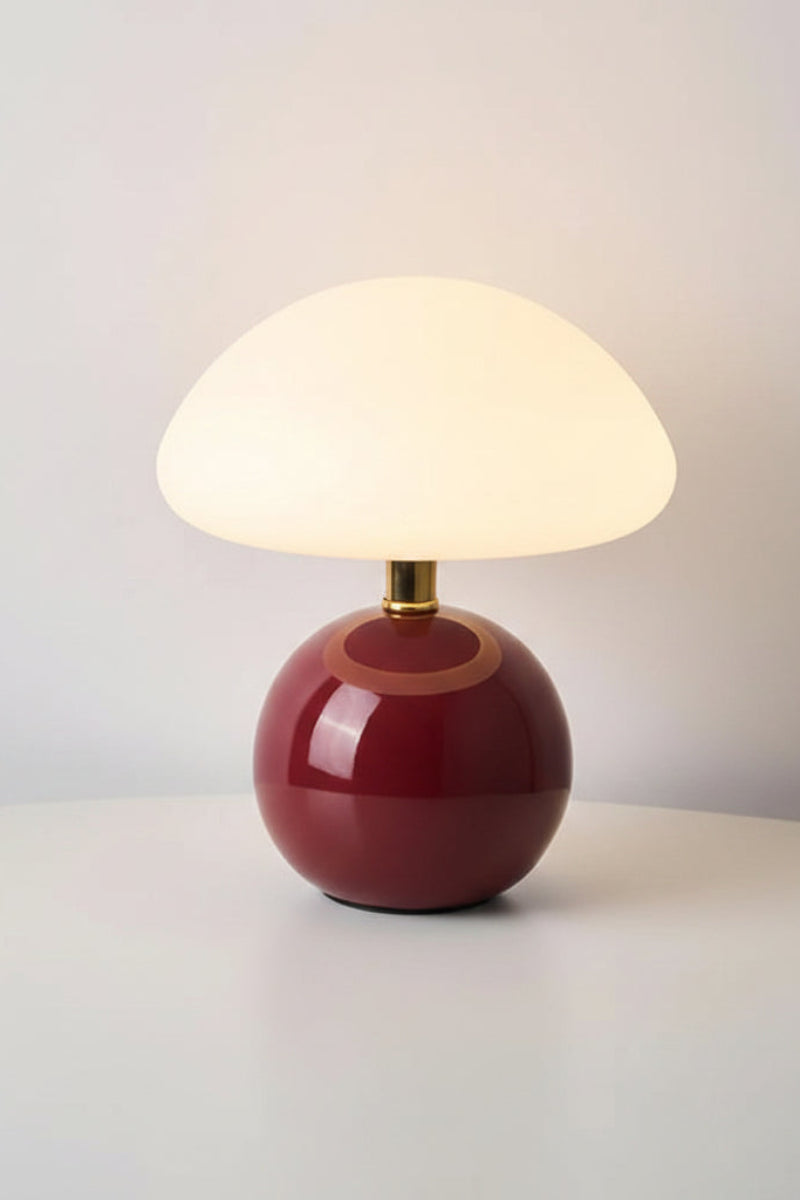 Table lamp with dimensions labeled on a white background