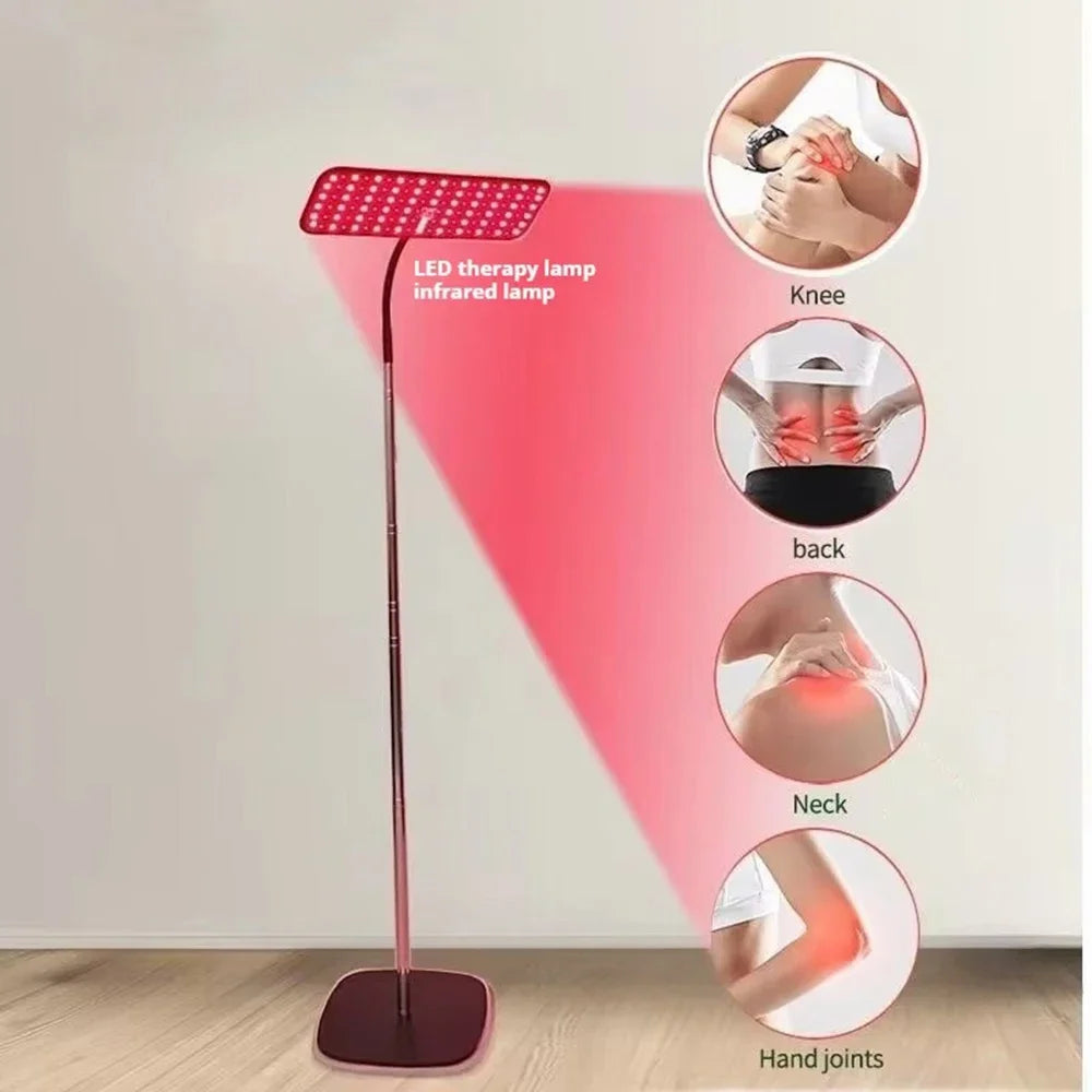 LED therapy lamp with infrared light on a white background