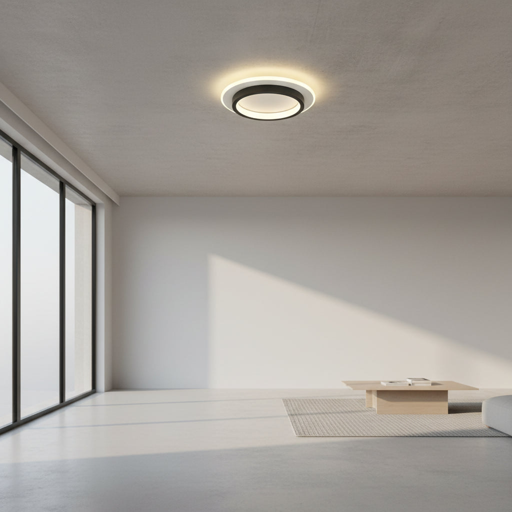 Ceiling lamp with specifications on a gray background