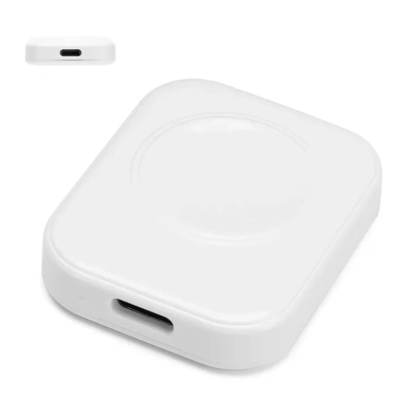 White electronic device with lightning input on a white background