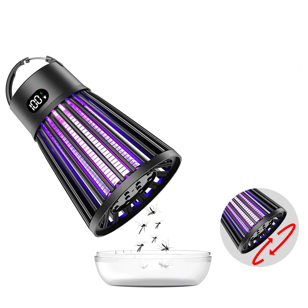Insect killer with a transparent storage box for insect waste on a white background