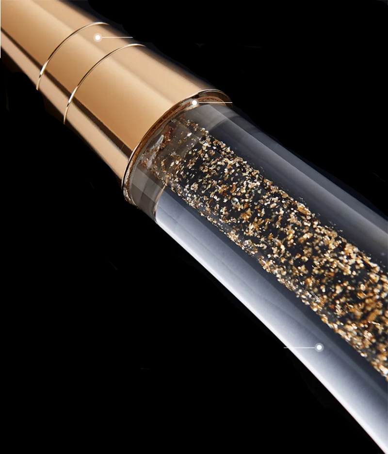 Electroplated iron lamp body with sealant fixation and bubble crystal on a black background