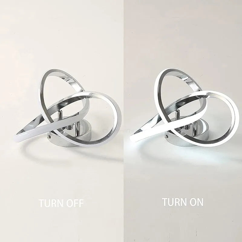 Wall sconce showing 'Turn Off' and 'Turn On' states on a white background