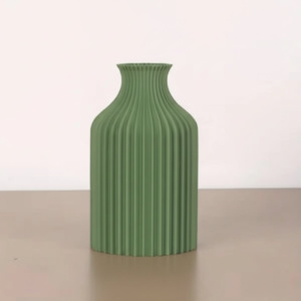 ribbed vase green